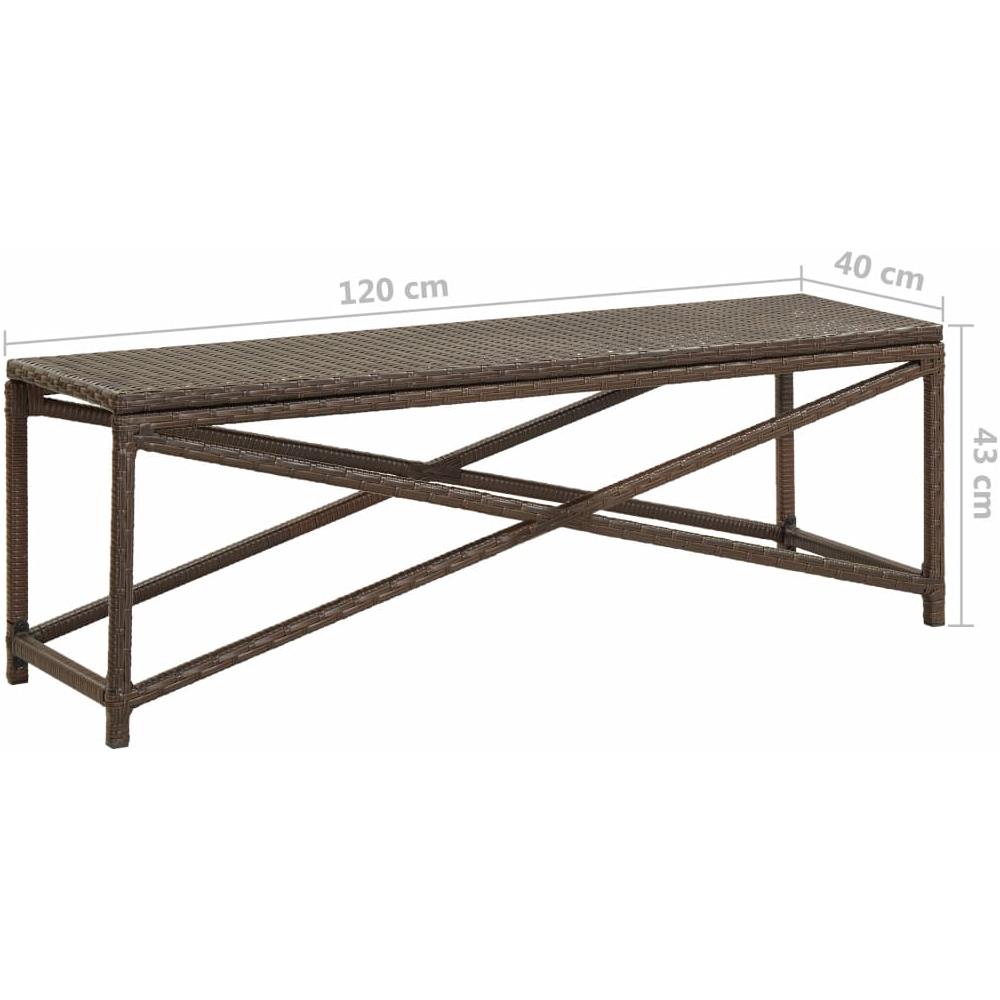 Panchina da Giardino 120 cm in Polyrattan Marrone - Foto 6