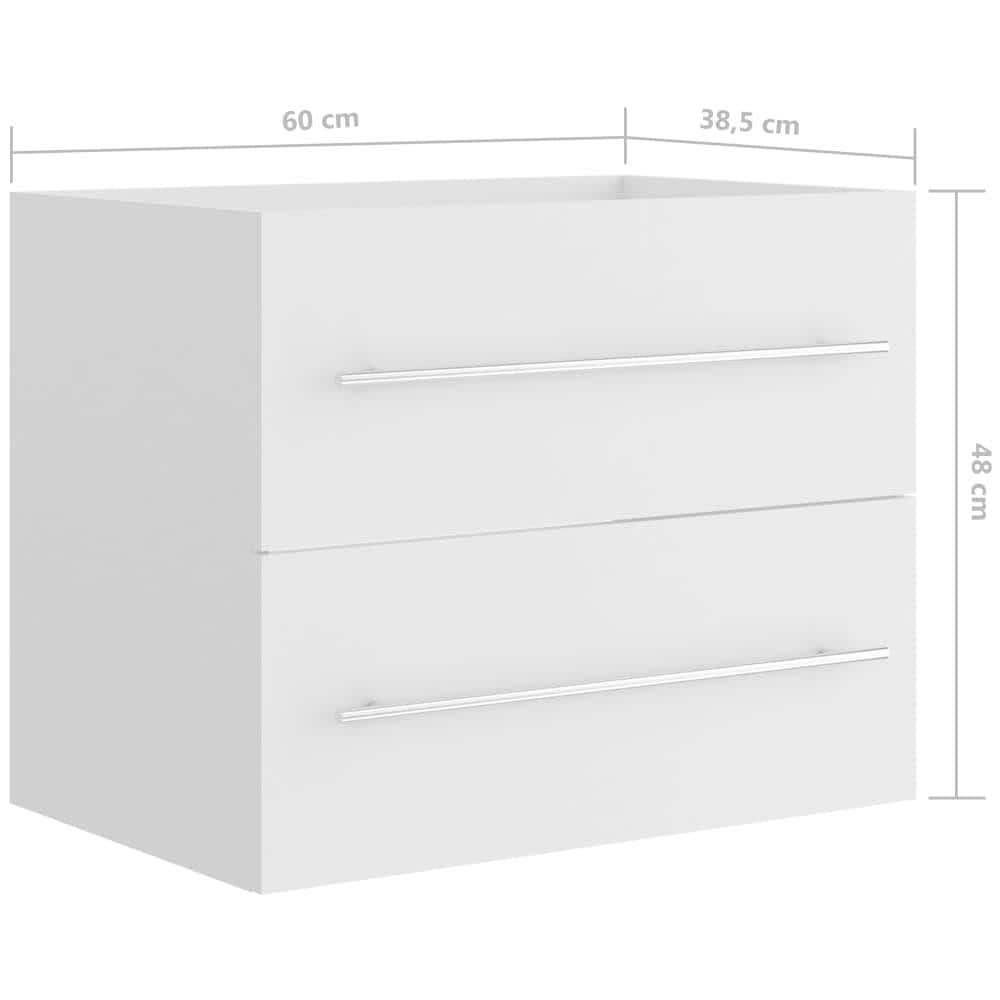 Mobile Lavabo Bianco 60x38,5x48 cm in Legno Multistrato - Foto 8