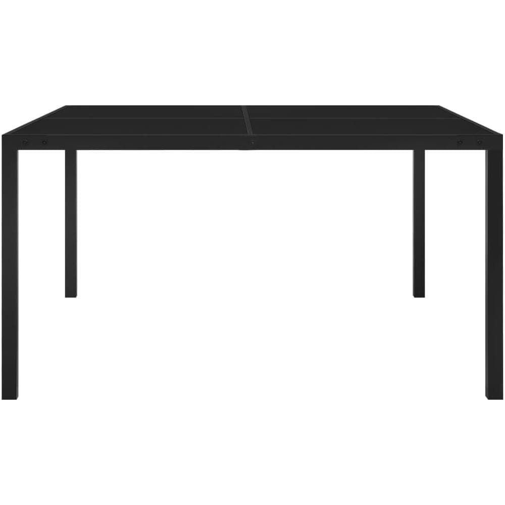 Tavolo da Giardino 130x130x72 cm Nero in Acciaio e Vetro - Foto 2