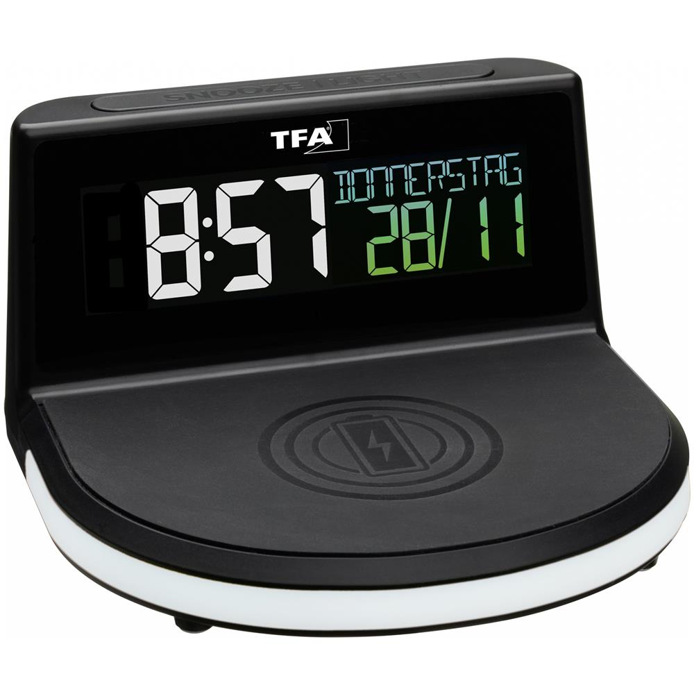 TFA 60.2028.01 Digitaler Wecker m. kabelloser Ladestation CHARGE - Foto 1