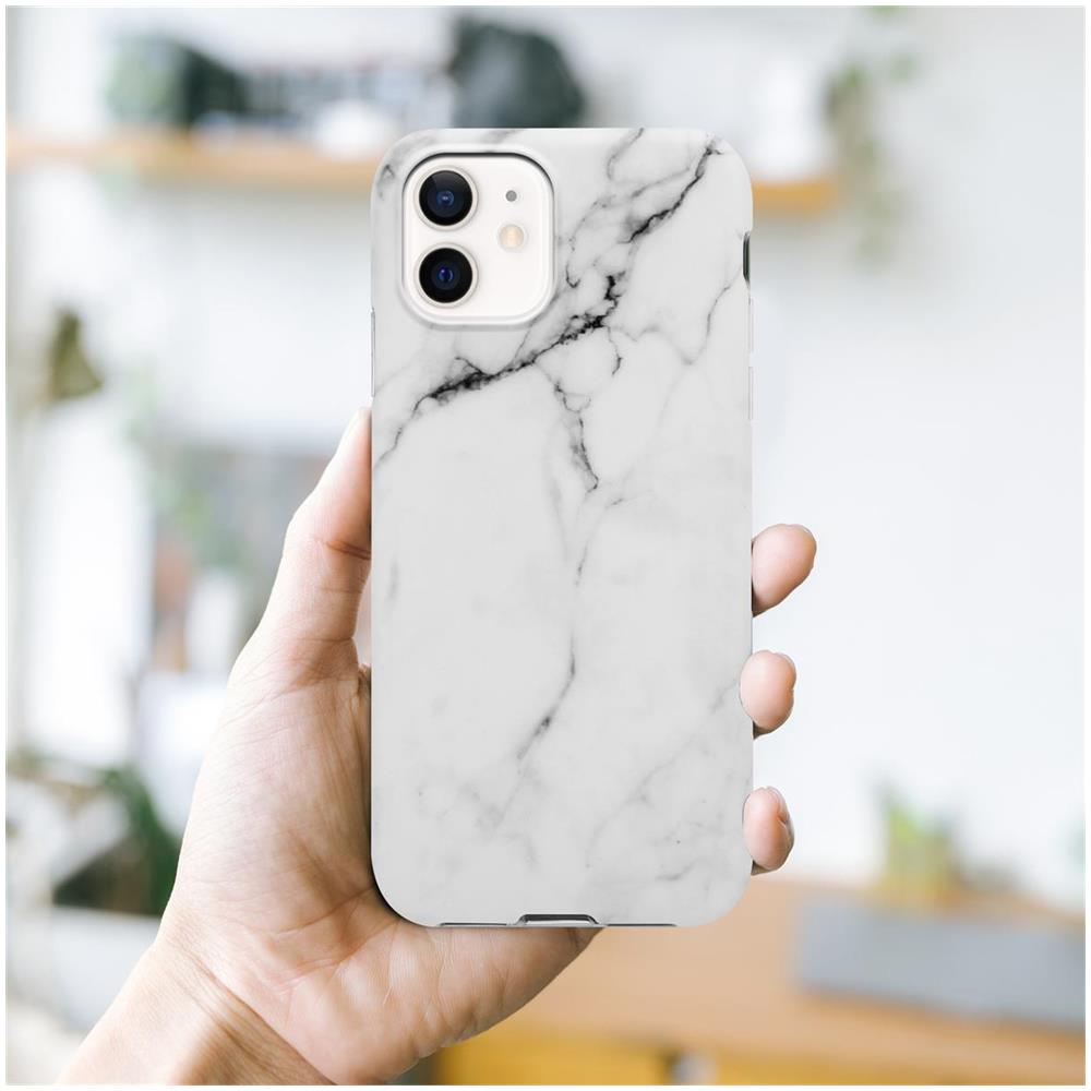 Custodia Compatibile Con Apple Iphone 12 Pro Max In Marmo Bianco Grigio No. 23 - Coperchio Protettivo In Silicone Tpu Con Motivo A Mosaico - Foto 7