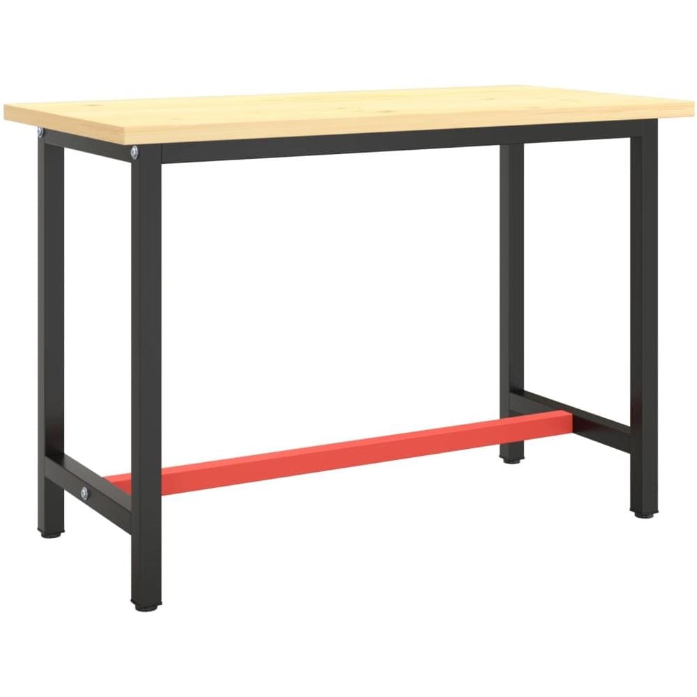Telaio Banco da Lavoro Nero e Rosso Opaco 110x50x79 cm Metallo - Foto 2