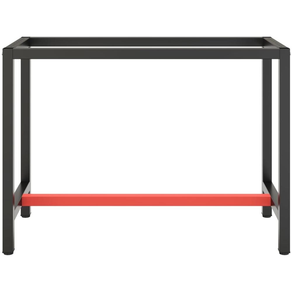 Telaio Banco da Lavoro Nero e Rosso Opaco 110x50x79 cm Metallo - Foto 3