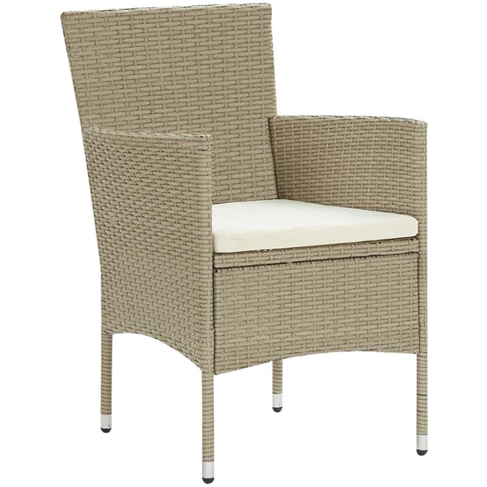 Set Mobili Da Pranzo Per Giardino 5 Pz In Polyrattan Beige - Foto 2