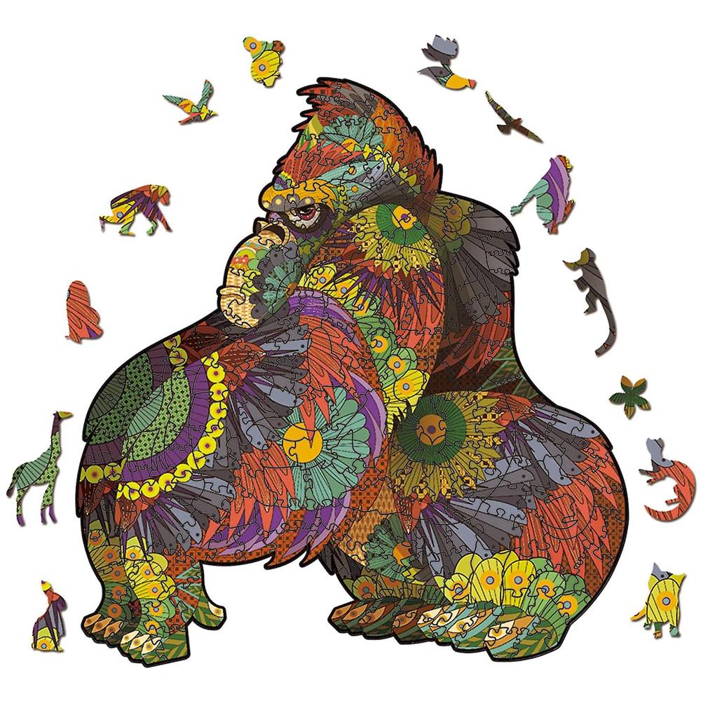 Puzzle In Legno 150 Pezzi Per Adulti - Motivo Gatto, 30x30 Cm, Forma Irregolare Con Sagome Di Animali, In Scatola Regalo Di Legno
