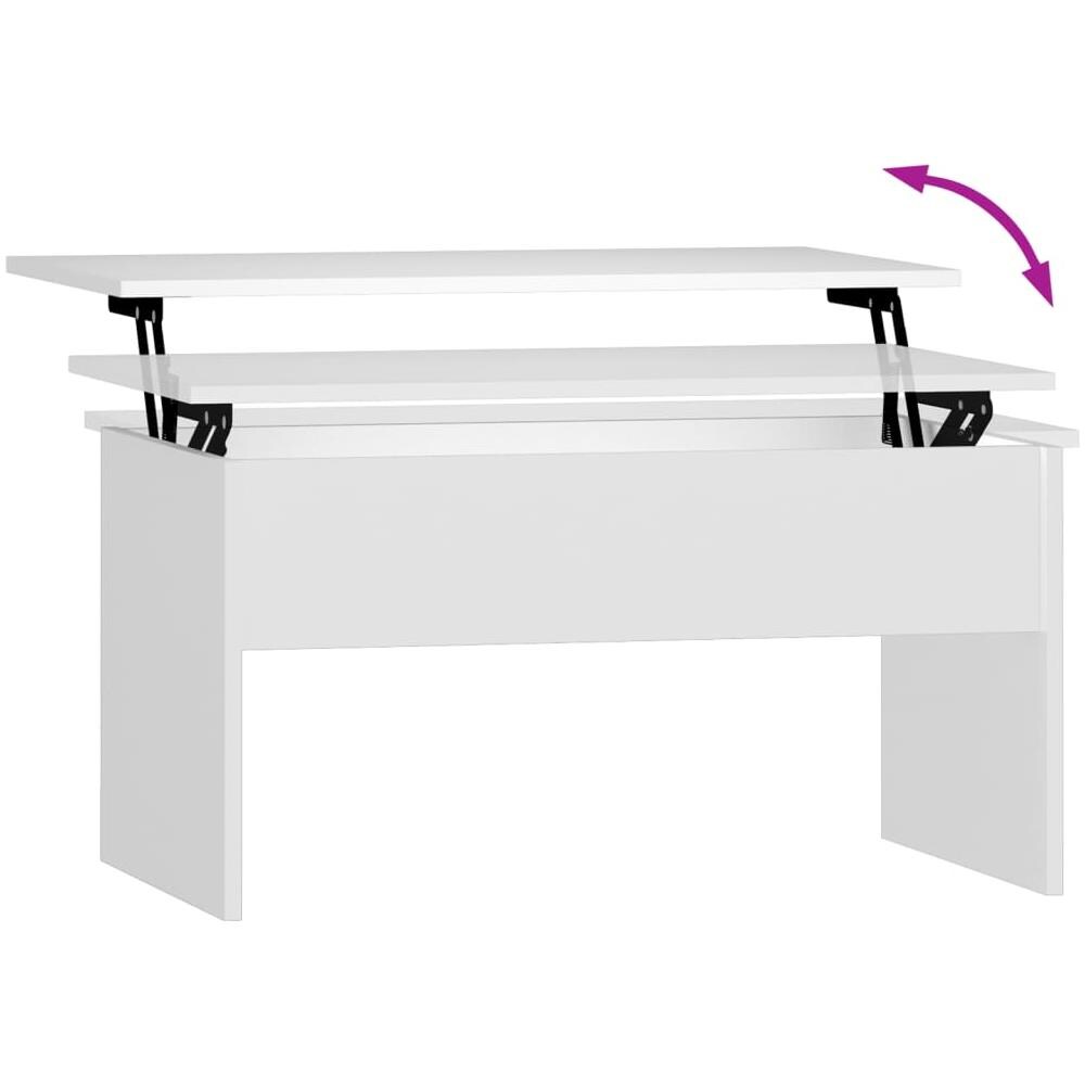 Tavolino Da Salotto Bianco 80x50,5x41,5 Cm Legno Multistrato - Foto 8