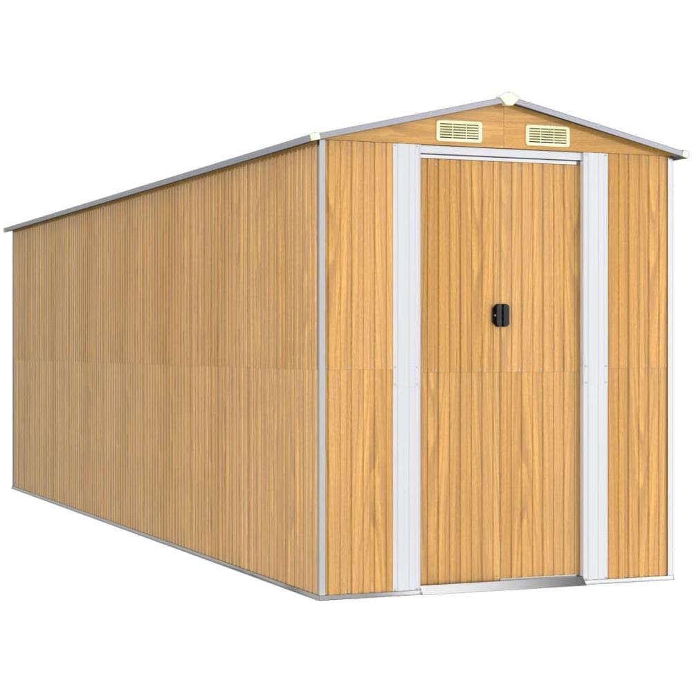 Capanno Giardino Marrone Chiaro 192x606x223 cm Acciaio Zincato - Foto 2