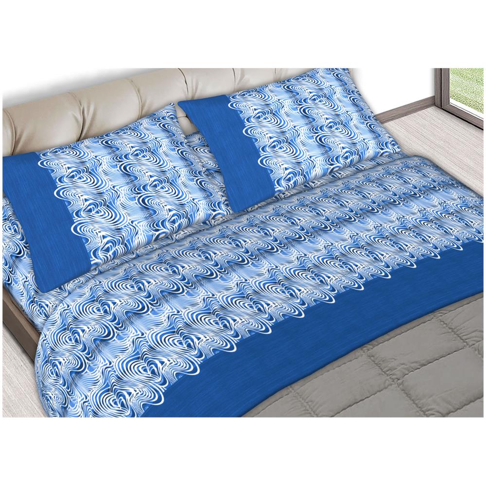 Completo Lenzuola Letto Francese 100% Cotone BIANCHERIAWEB - Fantasia Rigata Beige E Bianco | Morbido E Traspirante, Made In Italy Con Certificazione Oeko-Tex - 2