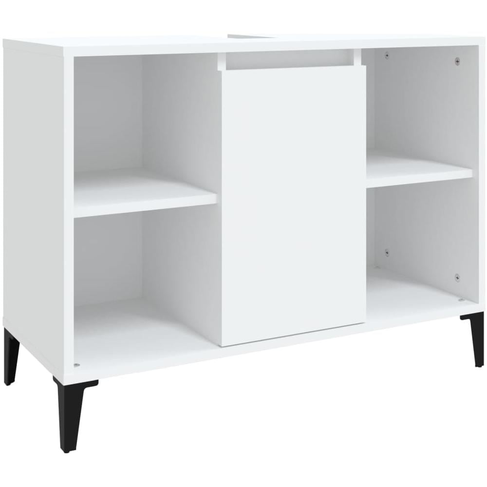 Mobile Lavabo Bianco 80x33x60 Cm In Legno Multistrato - Foto 2