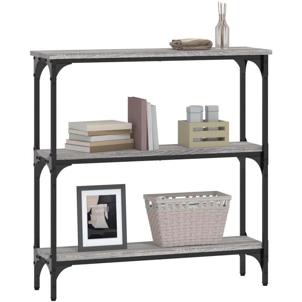Tavolino Consolle Grigio Sonoma 75x22,5x75 Cm Legno Multistrato - Foto 3