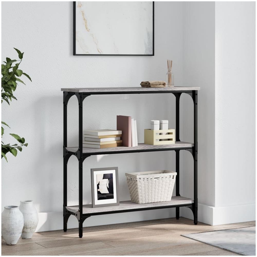 Tavolino Consolle Grigio Sonoma 75x22,5x75 Cm Legno Multistrato - Foto 1