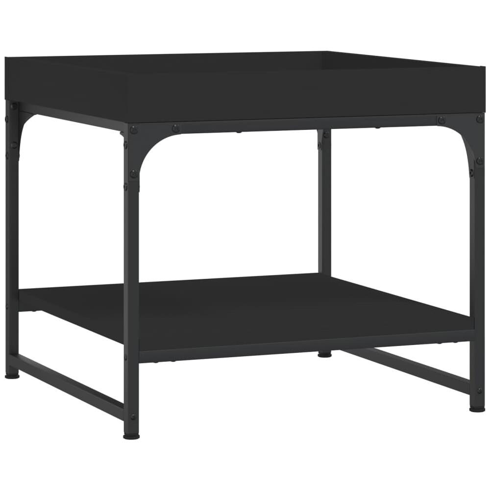 Tavolino Da Salotto Nero 49,5x49,5x45 Cm In Legno Multistrato - Foto 2