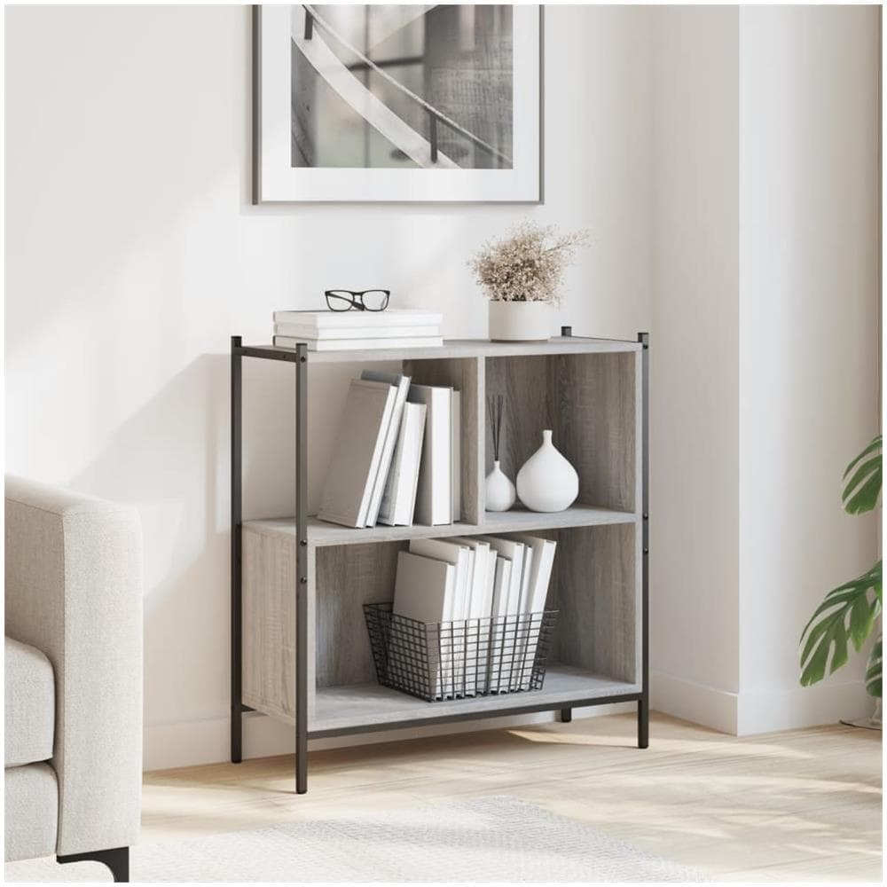 Libreria Grigio Sonoma 72x28x77,5 Cm In Legno Multistrato - Foto 1