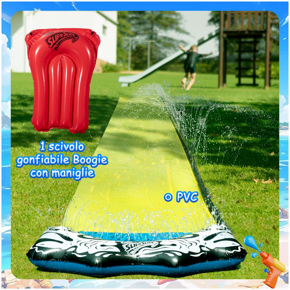 Scivolo d'acqua da Giardino, Slip N Slide Wave Rider 548.64 cm con Boogie per bambini 5-12 anni - Foto 2