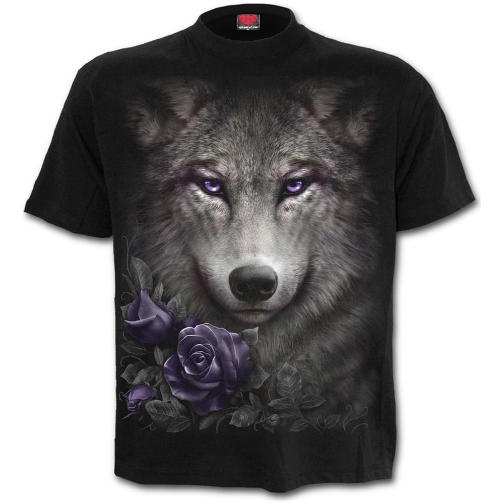 Wolf Roses - Front Print Black (T-Shirt Donna Tg. Xl) - Foto 1