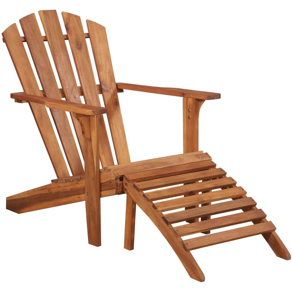 Sedia Da Giardino Adirondack Con Poggiapiedi Massello Di Acacia - Foto 1