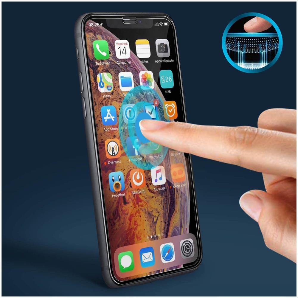 Pellicola Schermo Iphone X/xs Vetro Temperato Smussato Trasparente Bordo Nero - Foto 2