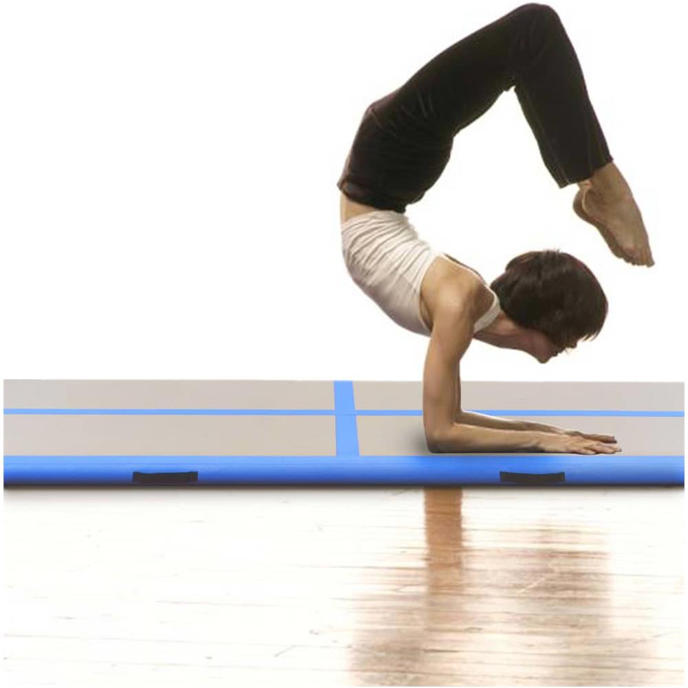 Tappetino Ginnastica Gonfiabile Con Pompa 700x100x10cm Pvc Blu - Foto 2