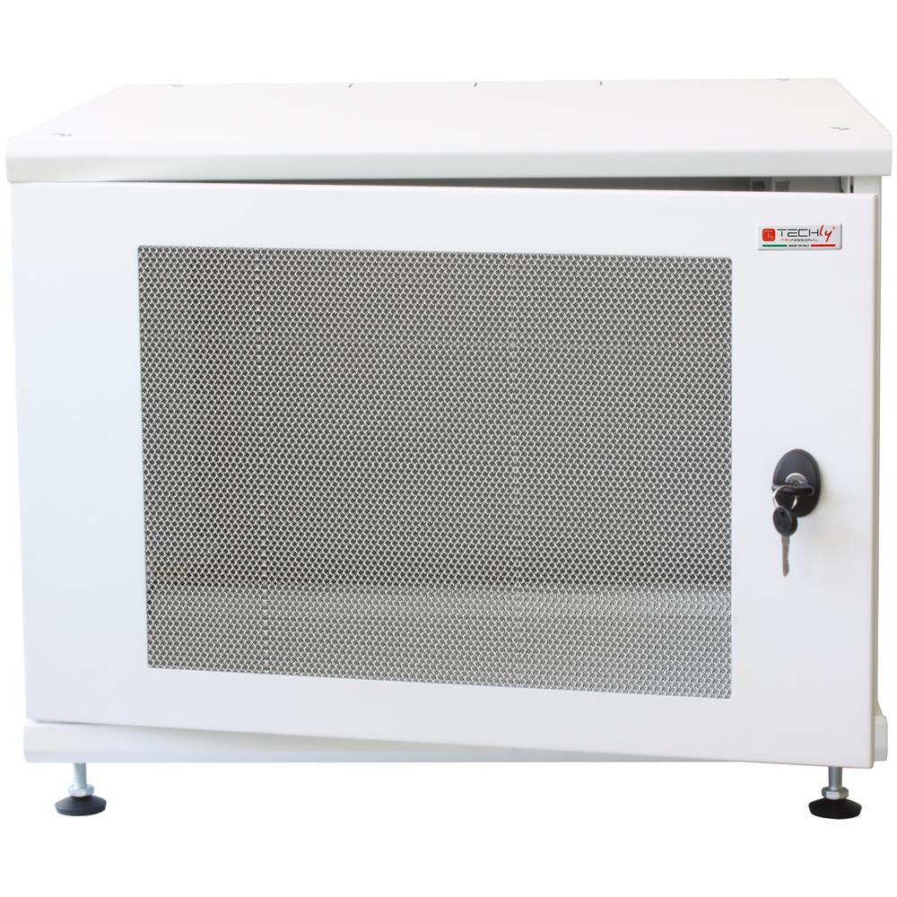 Techly Armadio Rack 19" ideale per Accumulatori Fotovoltaico 8U P600mm Bianco - Foto 1