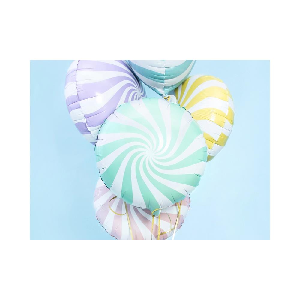 Partydeco - Palloncino Alluminio Lecca Lecca Color Menta E Bianco - Foto 3