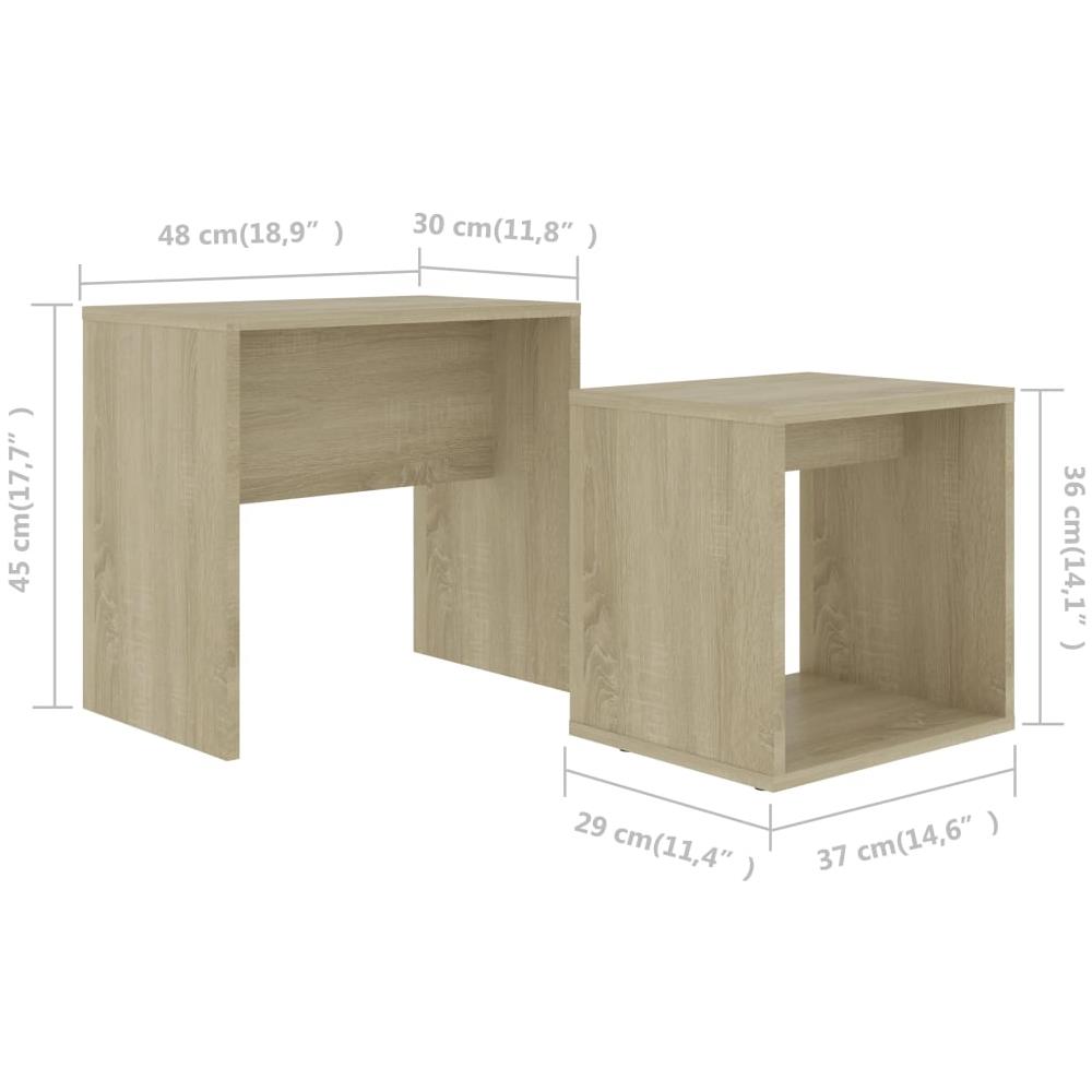 Set Tavolini Salotto Rovere Sonoma 48x30x45cm Legno Multistrato - Foto 6