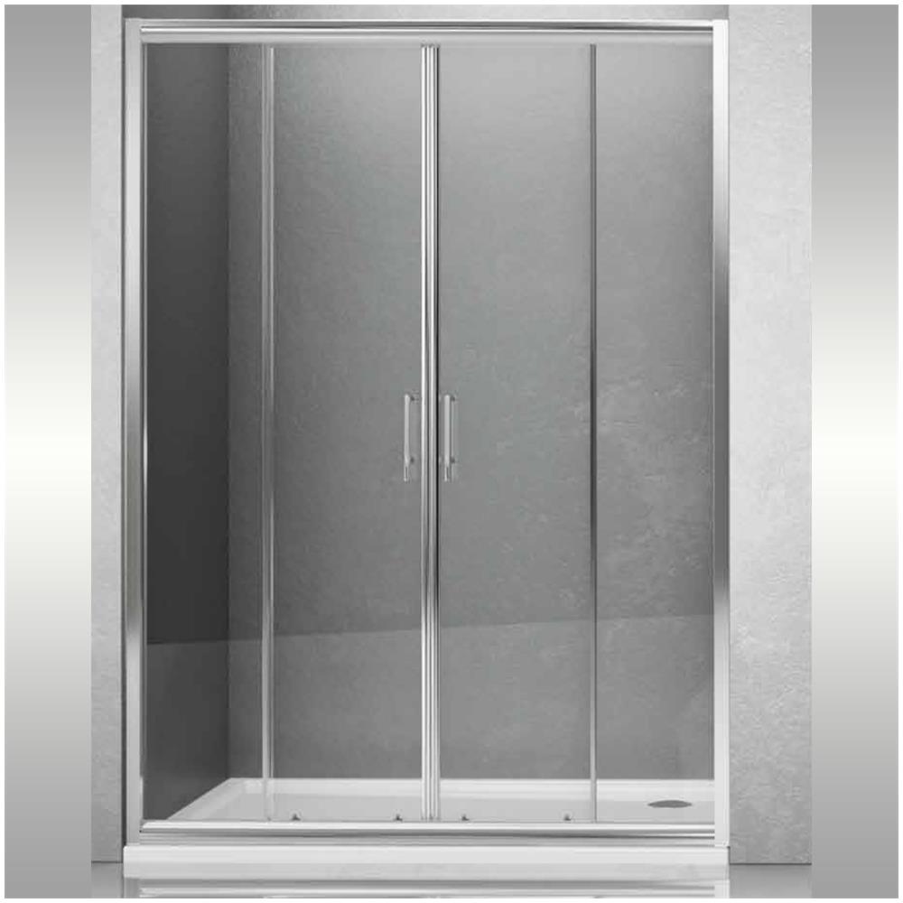 Porta Doccia Scorrevole Slide4 Per Box Nicchia Quattro Ante Cristallo Trasparente *** Misure : 172-178 X H190 Cm Trasparente - Foto 1