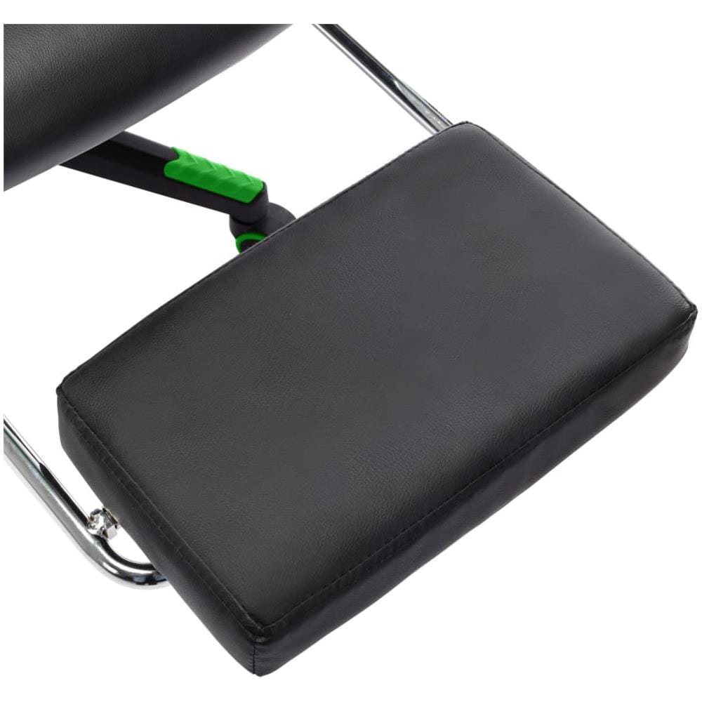 Sedia da Gaming con Poggiapiedi Nera e Verde in Similpelle - Foto 2