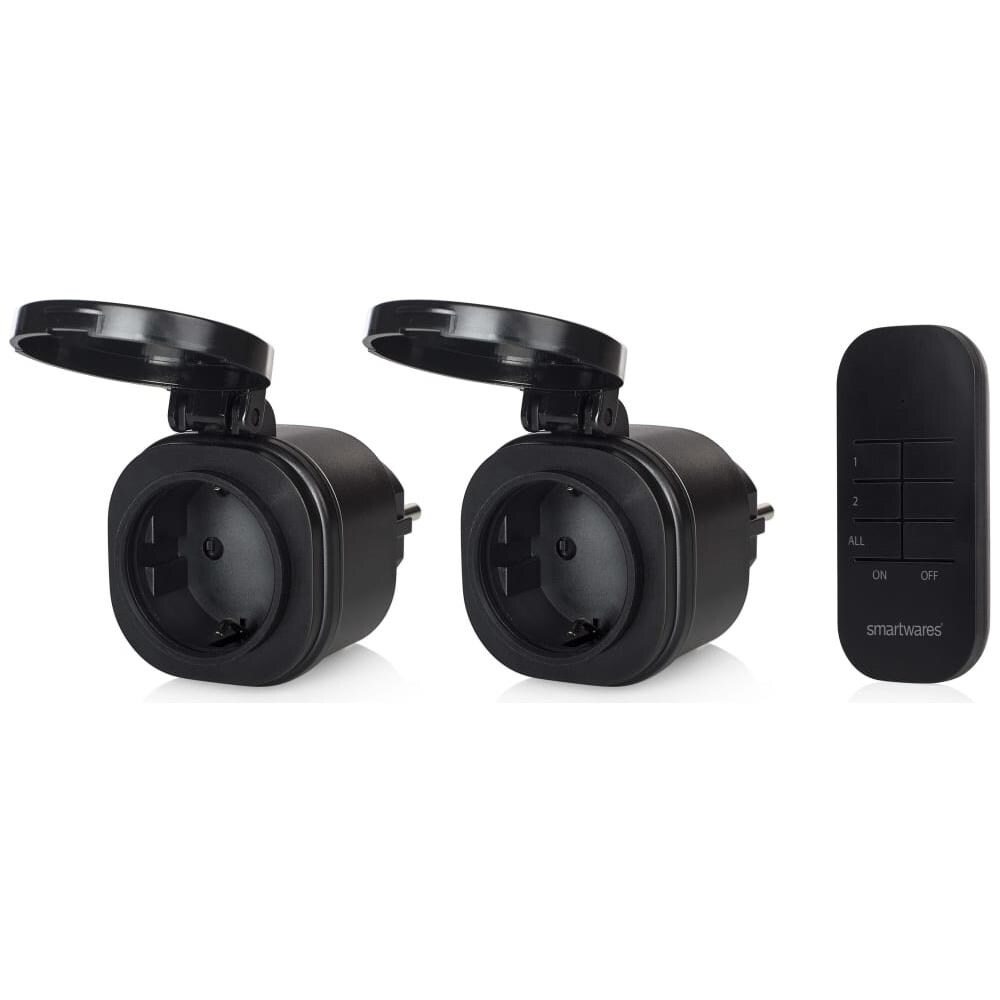 Set di Mini Interruttori da Esterno 7,2x7,6x1,4 cm Nero - Foto 1