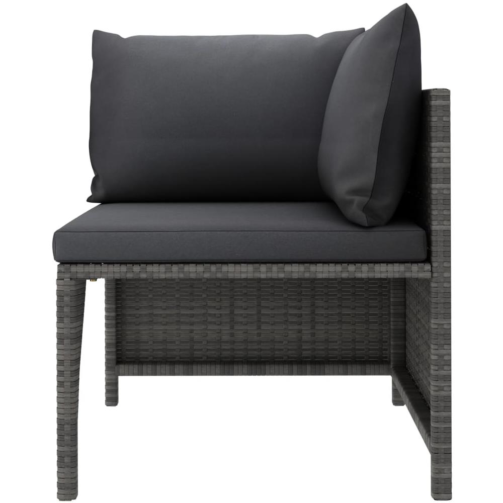 Divano da Giardino a 4 Posti con Cuscini Grigio in Polyrattan - Foto 2