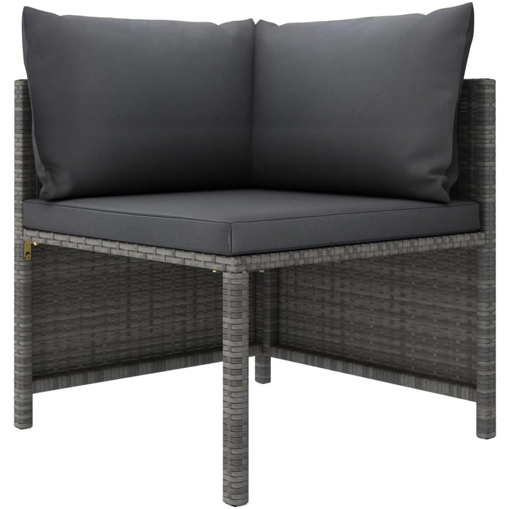 Divano da Giardino a 4 Posti con Cuscini Grigio in Polyrattan - Foto 3