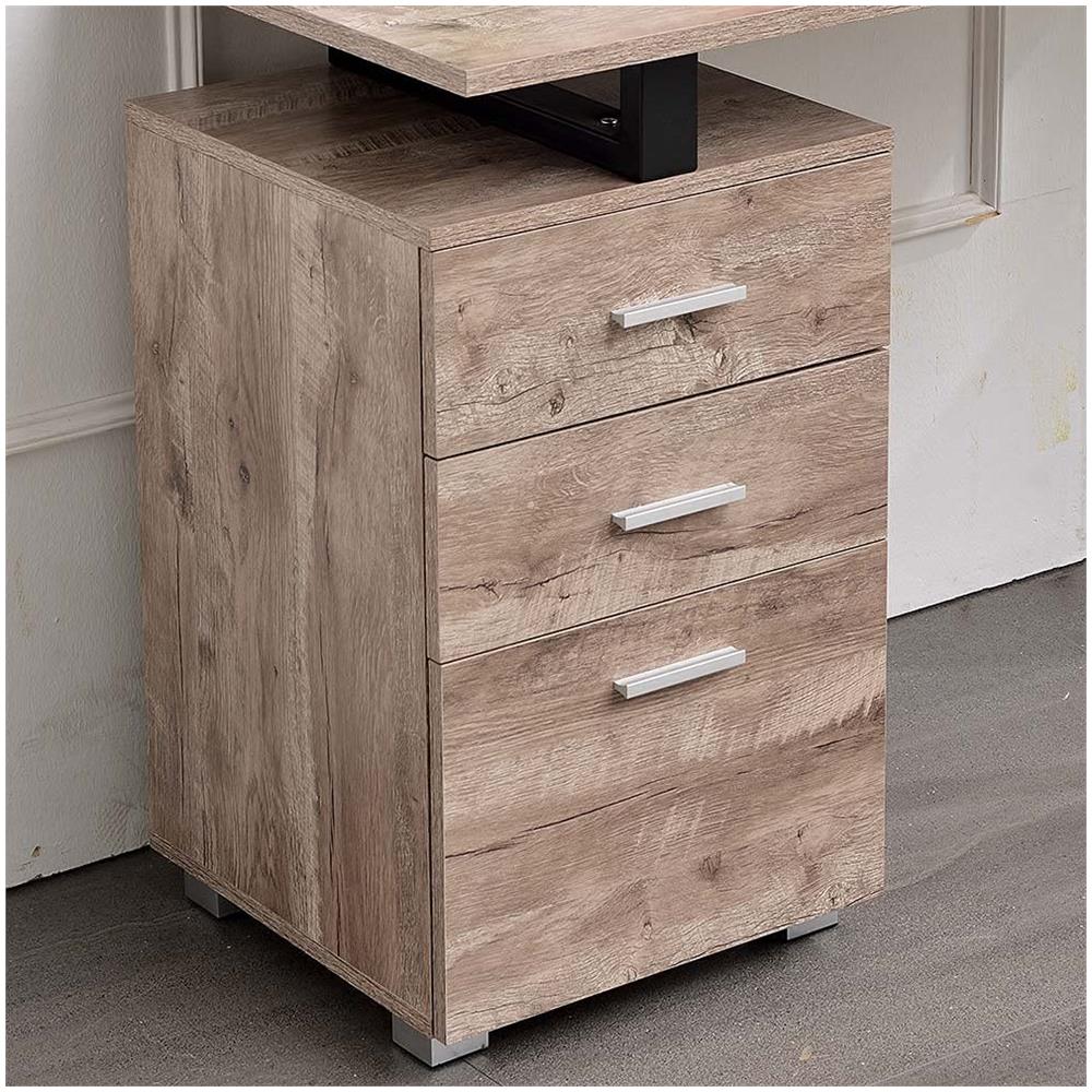 Zjj-4a-oak Scrivania Di Legno Struttura Dacciaio Compatto Rettangolare Quercia - Foto 2