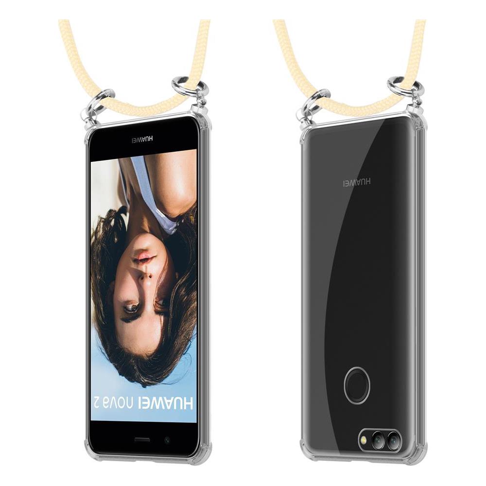 Catena Di Telefoni Cellulari Compatibile Con Huawei Nova 2 In Crema Beige - Coperchio Protettivo In Silicone Con Anelli D'argento, Cinturino In Corda E Custodia Staccabile - Foto 8
