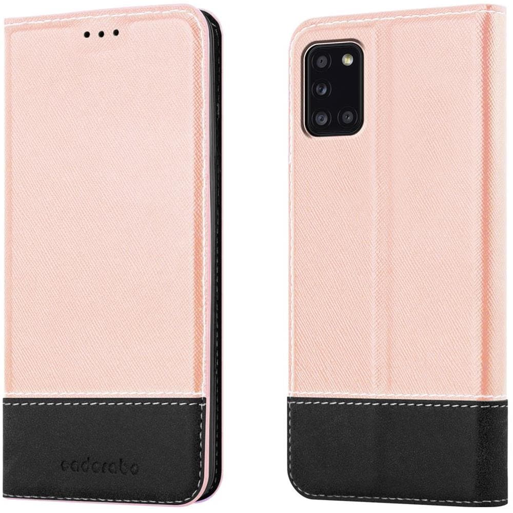 Custodia Compatibile Con Samsung Galaxy A31 In Oro Rosato Nero - Coperchio Protettiva Con Chiusura Magnetica, Funzione Stand E Tasca Per Le Carte - Foto 8