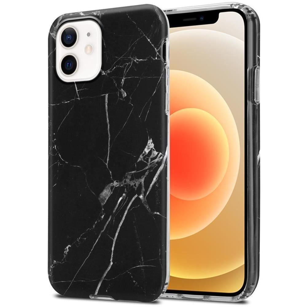 Cadorabo Custodia Compatibile Con Apple Iphone 12 Pro Max In Marmo Nero Bianco No. 22 - Coperchio Protettivo In Silicone Tpu Con Motivo A Mosaico - Foto 1