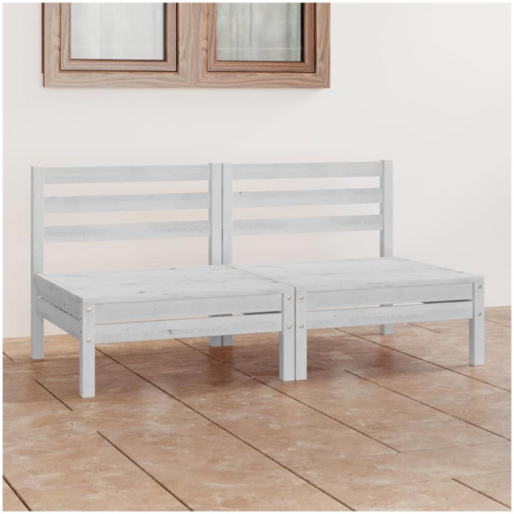 Divano Da Giardino A 2 Posti In Massello Di Pino Bianco - Foto 1