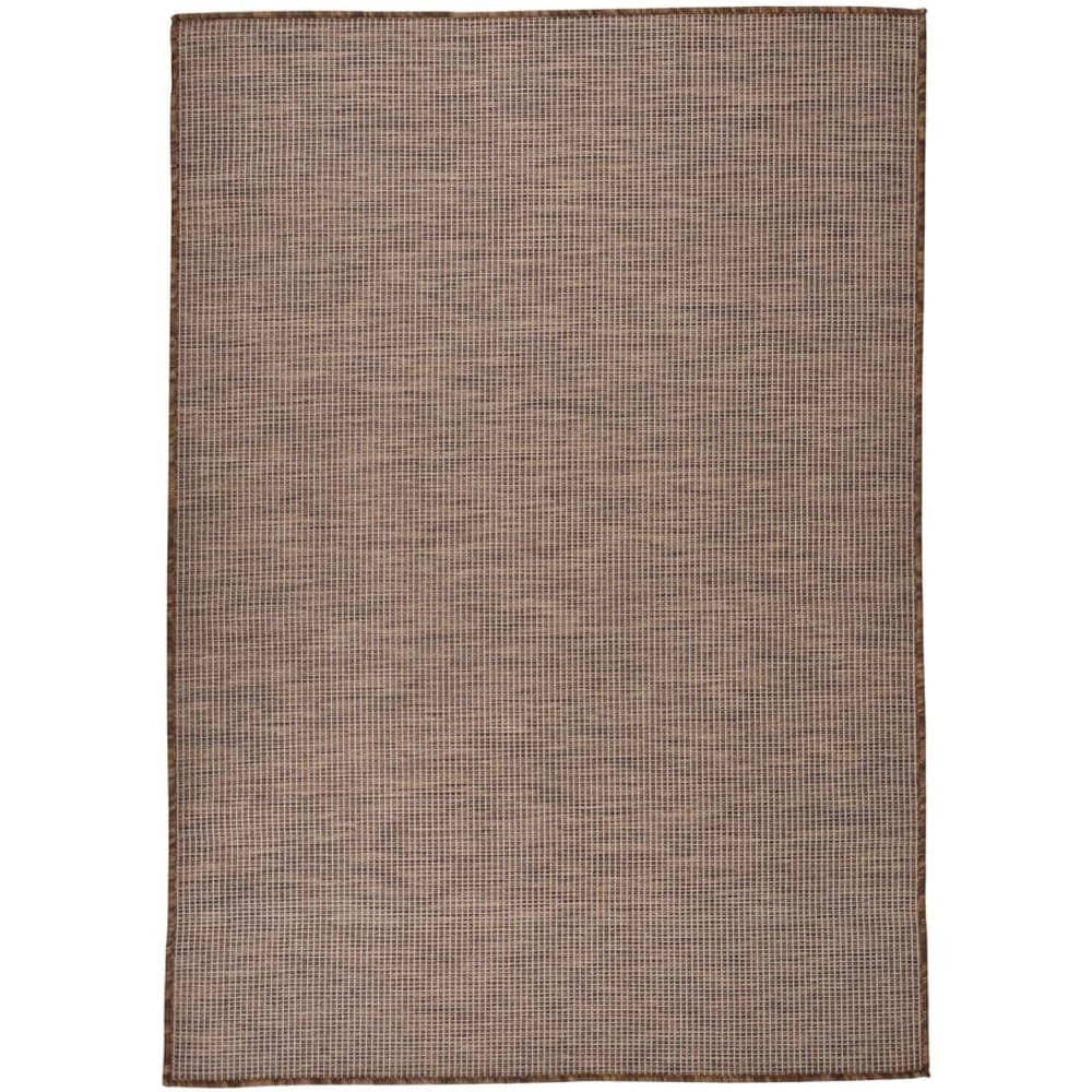 Tappeto Da Esterni A Tessitura Piatta 160x230 Cm Marrone - Foto 1