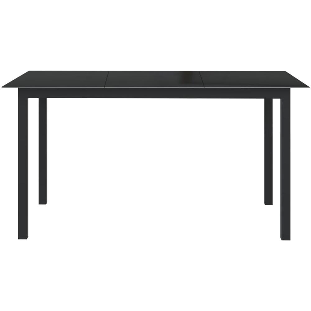 Set Mobili Da Pranzo Per Giardino 7 Pz In Alluminio Antracite - Foto 3