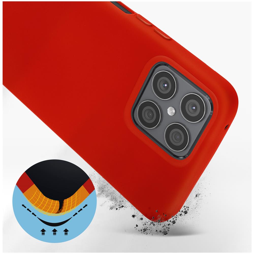 Cover Per Honor X8 4g In Silicone Semi-rigido Soft-touch Rossa - Foto 5