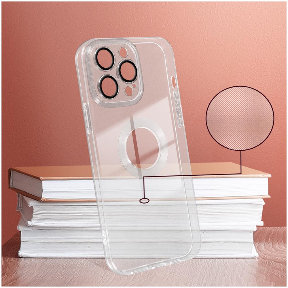 Cover Silicone Iphone 14 Pro Trasparente Bordo Traslucido - Foto 2