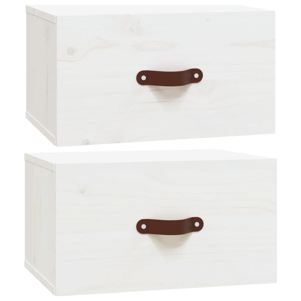 Comodini A Muro 2 Pz Bianchi 40x29,5x22 Cm - Foto 2