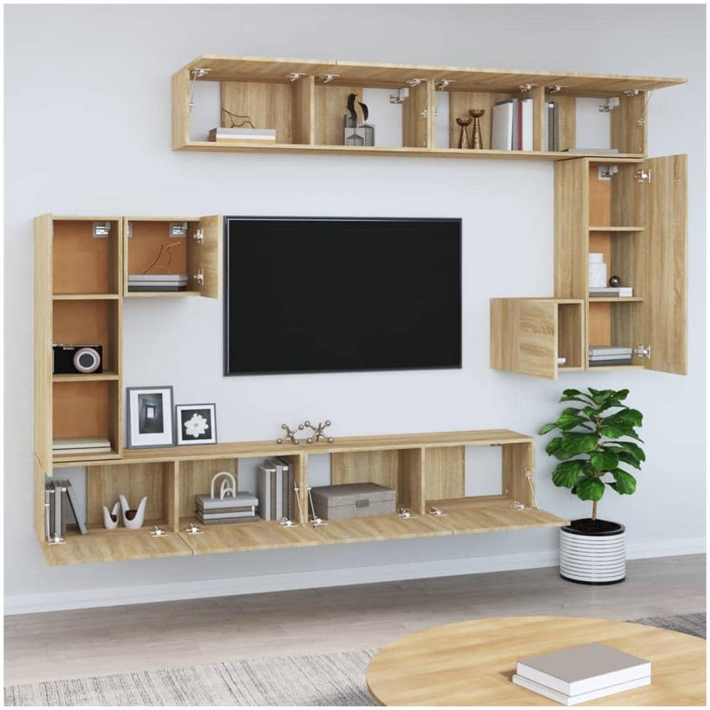 Mobile Porta Tv A Parete Rovere Sonoma In Legno Multistrato - Foto 2