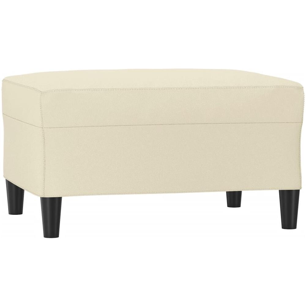 Poggiapiedi Crema 70x55x41 Cm In Similpelle - Foto 2