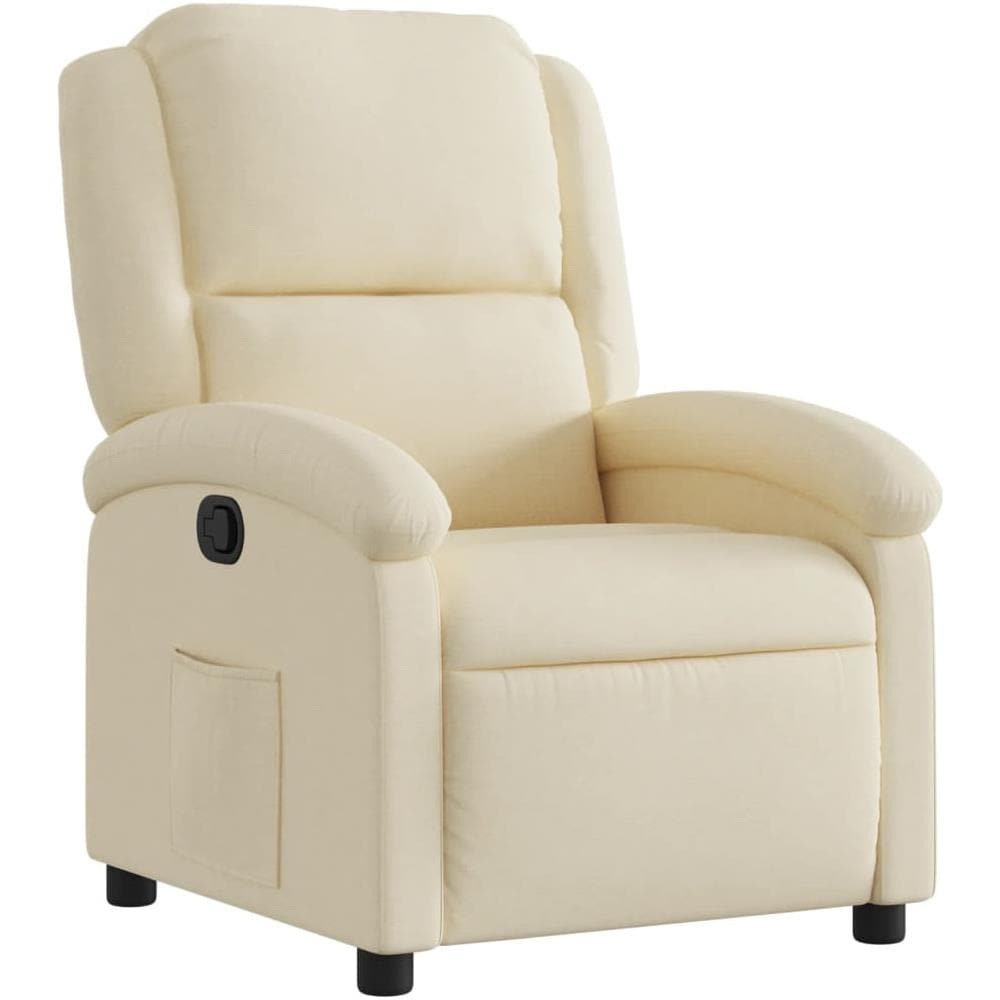 Poltrona Reclinabile In Tessuto Crema - Foto 2