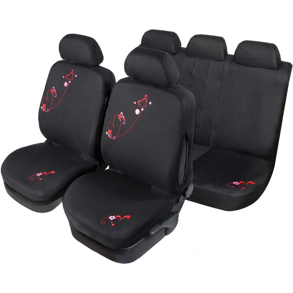 Set Completo Coprisedili Glamour Universale Nero- Rosso - Foto 1