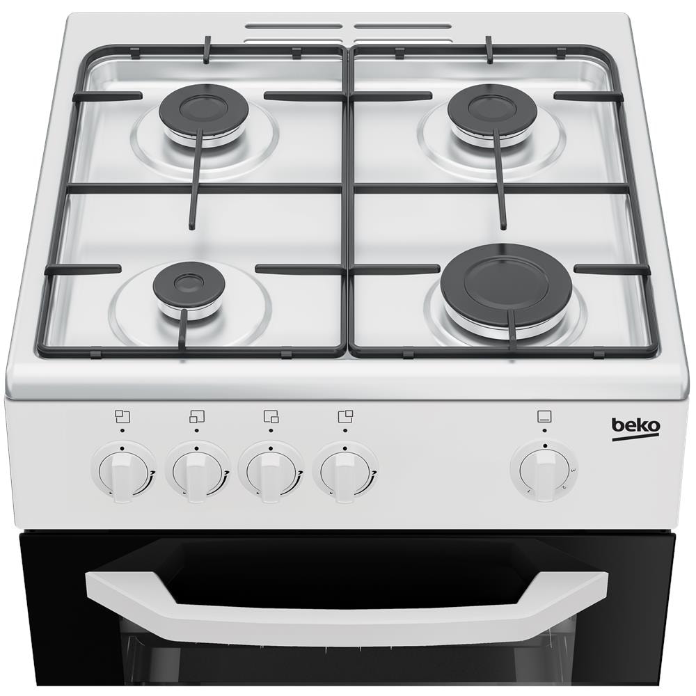 Cucina CSG42001FW, (LxDxA) 50x50x85, Bianca, Forno a gas, piano cottura a gas 4 zone, Coperchio in metallo - Foto 3