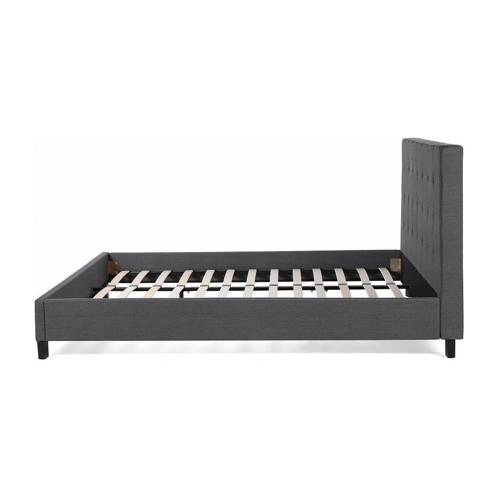 Letto In Tessuto Grigio Scuro 180x200 Cm La Rochelle - Foto 2