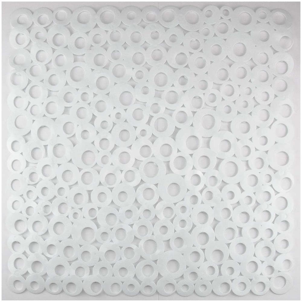 Tappetino Doccia Bianco Quadrato 52x52 Cm Mod. Ring - Foto 1