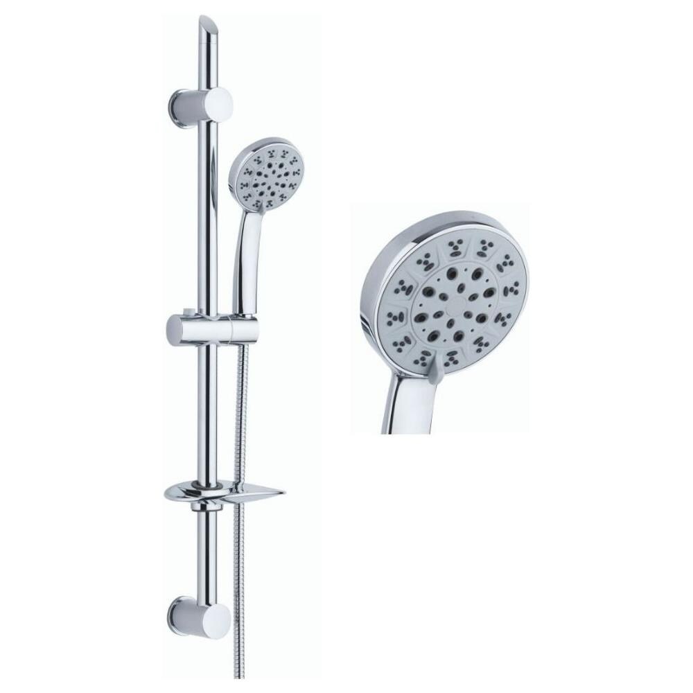 Asta Doccia Saliscendi 005 Completo Doccetta 5 Funzioni Multigetto Salvaforo H 72 Cm - Foto 2