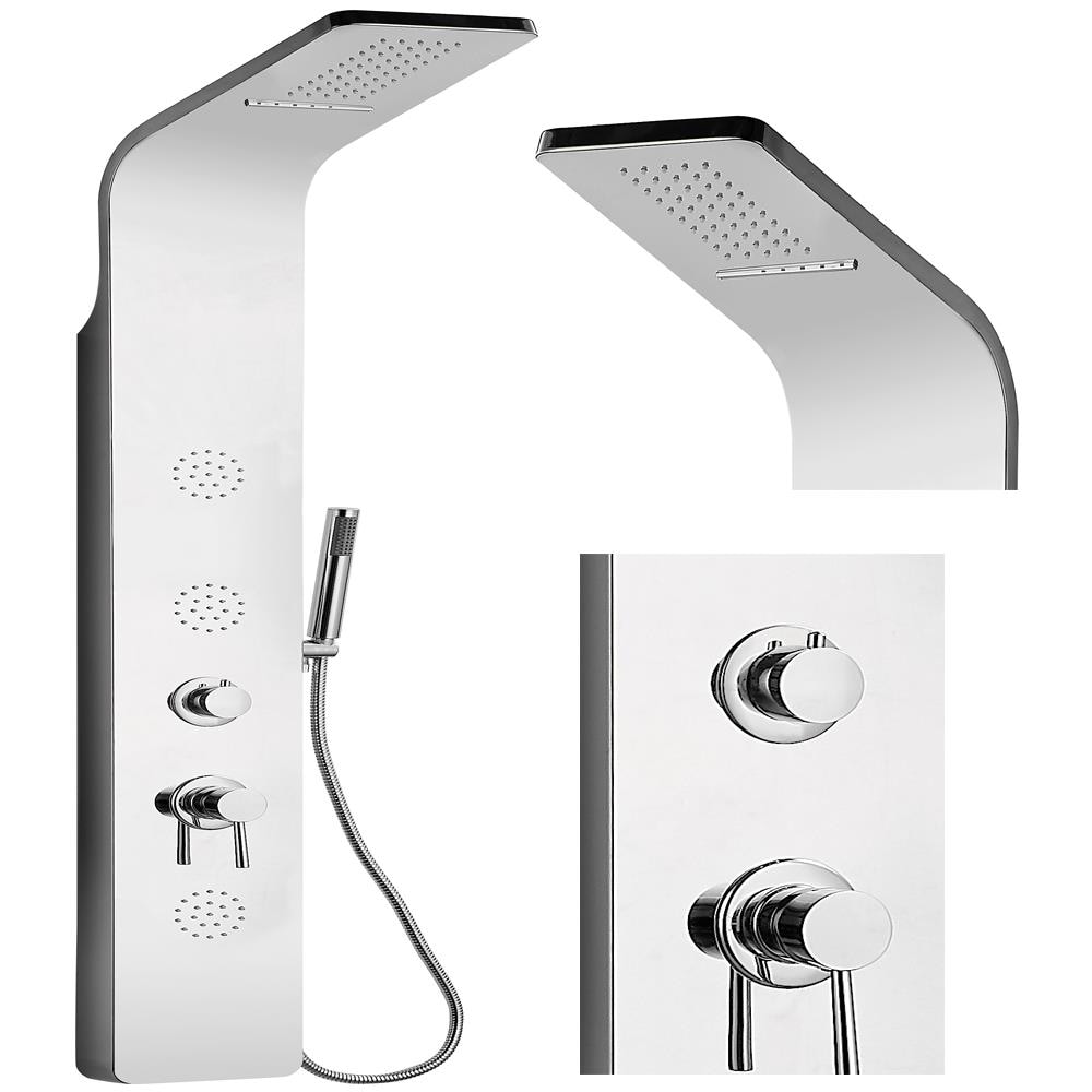 Colonna Doccia 007 4 Funzioni Acciaio Inox 3 Bocchette Idro Lombari 20x53x150 Cm *** Finitura- : Cromo Lucido - Foto 1