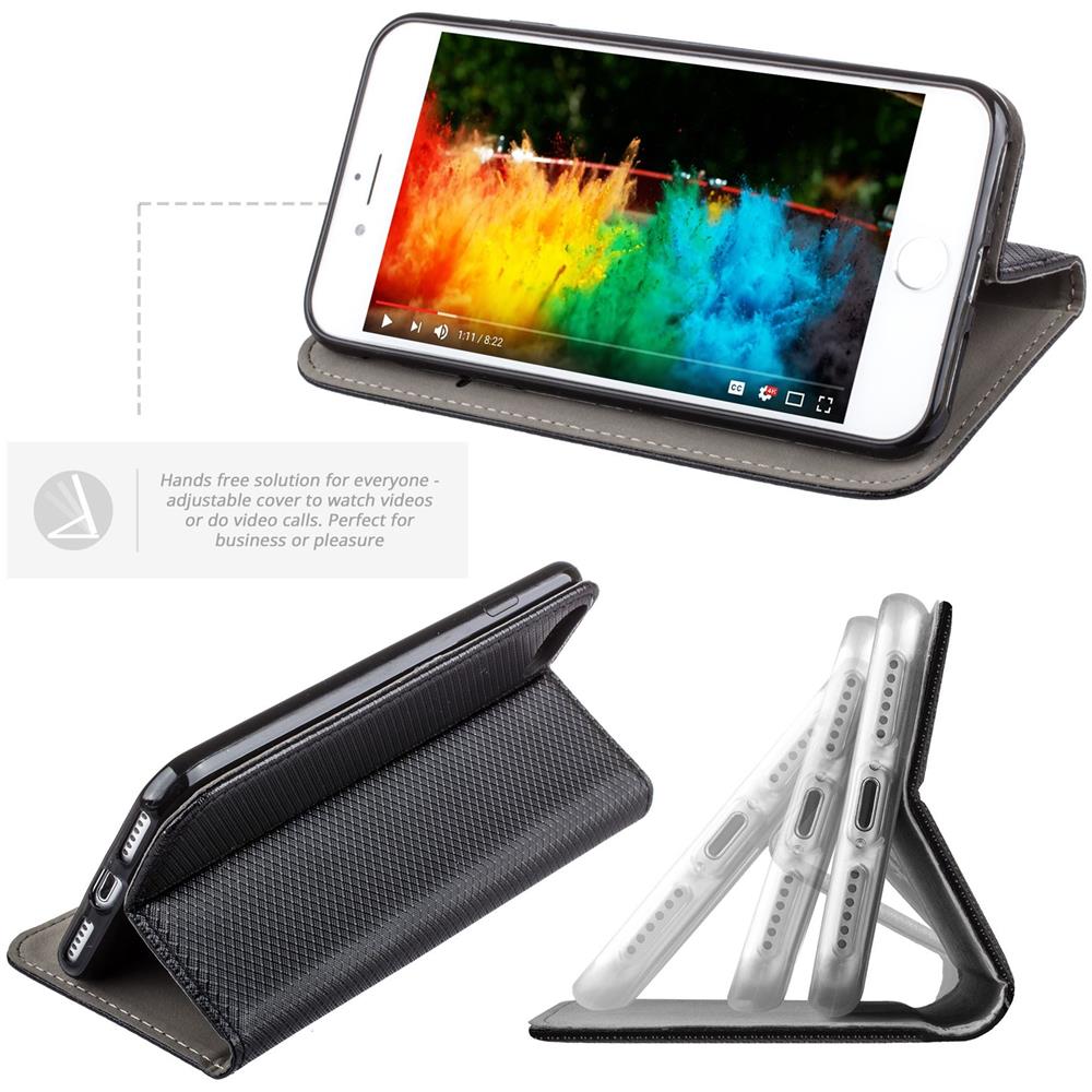 Cover Per Iphone 6s, Iphone 6, Nero - Custodia A Libro Flip Smart Magnetica Con Appoggio E Porta Carte - Foto 7